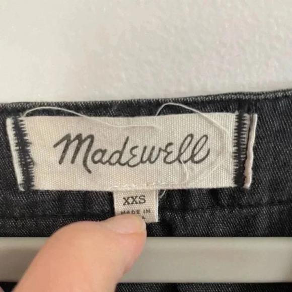 🍁 Madewell Denim Side-Lace Top in Sloan Black XXS - Picture 10 of 10